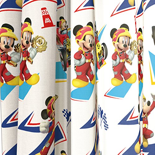 Disney Junior Mickey Mouse and The Roadster Racers 63" Drapes/Curtain 4-Piece Set (2 Panels, 2 Tiebacks)