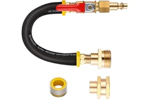 BUTTIKU RV Winterizing kit & Sprinkler Blowout Adapter with shut off valve Air compressor Quick-Connect plug garden hose Water Blow Out Fitting for Winterize Sprinkler Systems, Camper,Motorhome