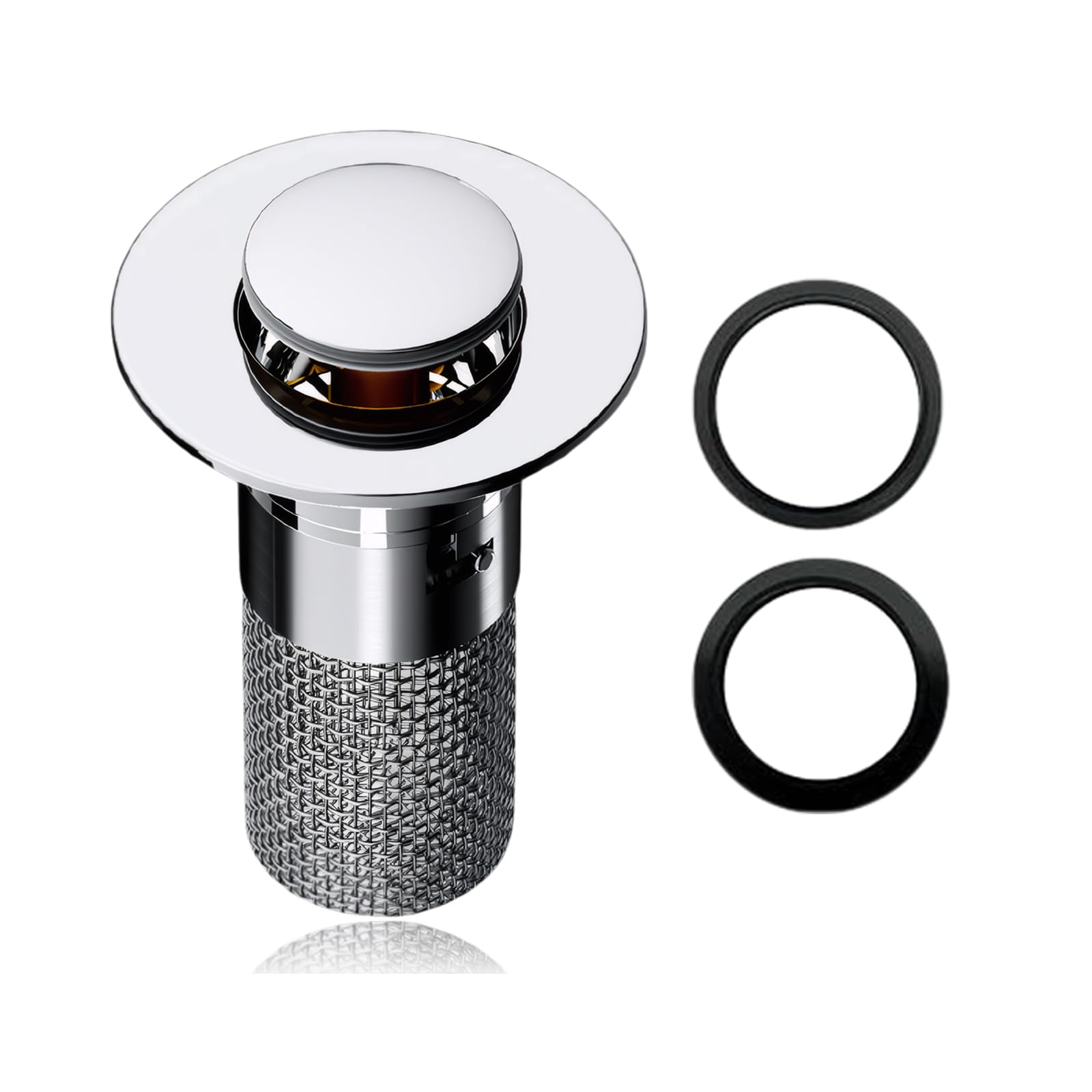 MAEXUS® Drain Plug Sink Drain Plug with Strainer, Pop-Up Drain Strainer 304 Stainless Steel, Drain Strainer Drain Plug Sink Plug with Strainer (34/40 mm)