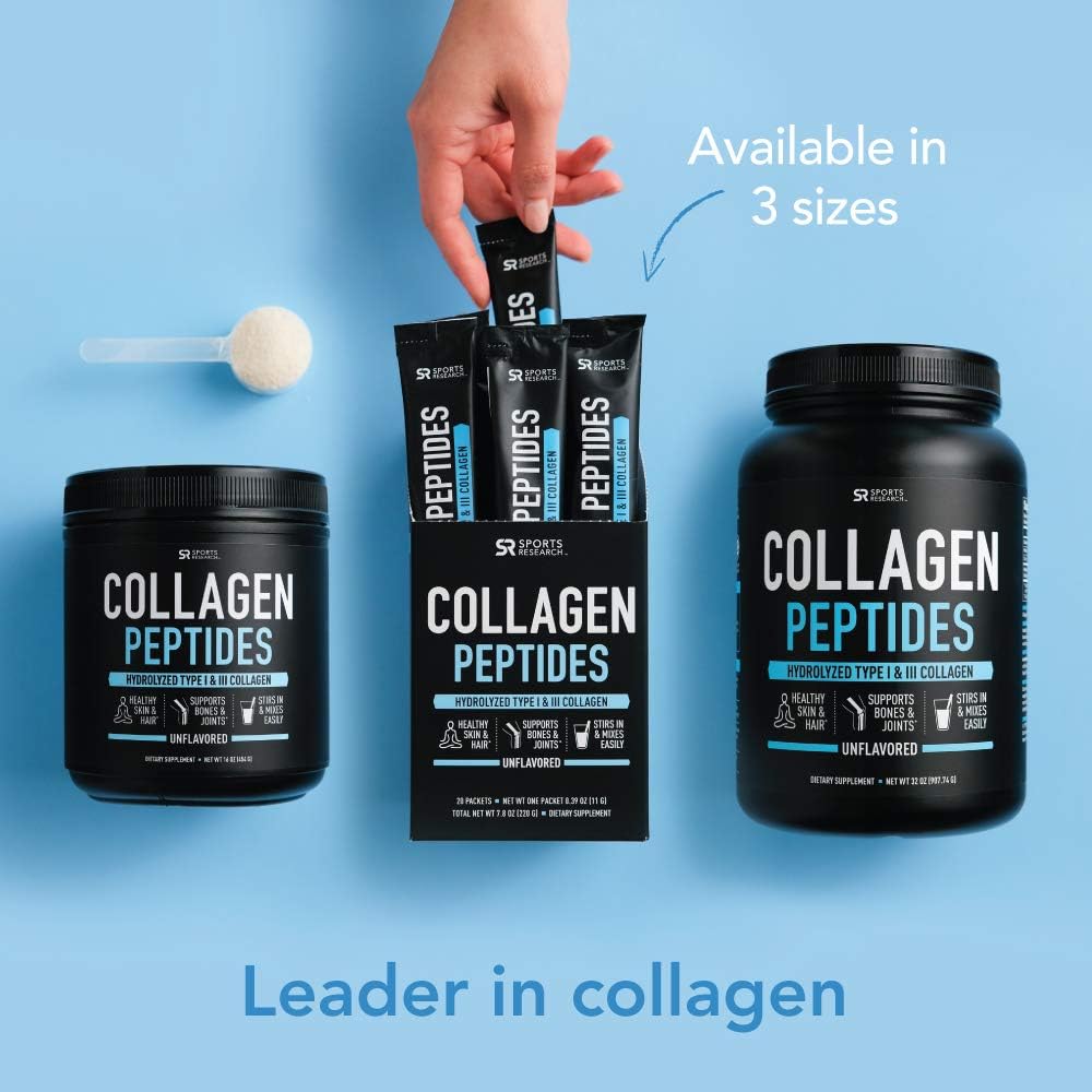Collagen Peptides Powder | Non-GMO Verified, Certified Paleo Friendly and Gluten Free - Unflavored (16oz Jar): Health & Personal Care