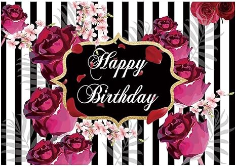Amazon Com Funnytree 7x5ft Floral Happy Birthday Party Backdrop