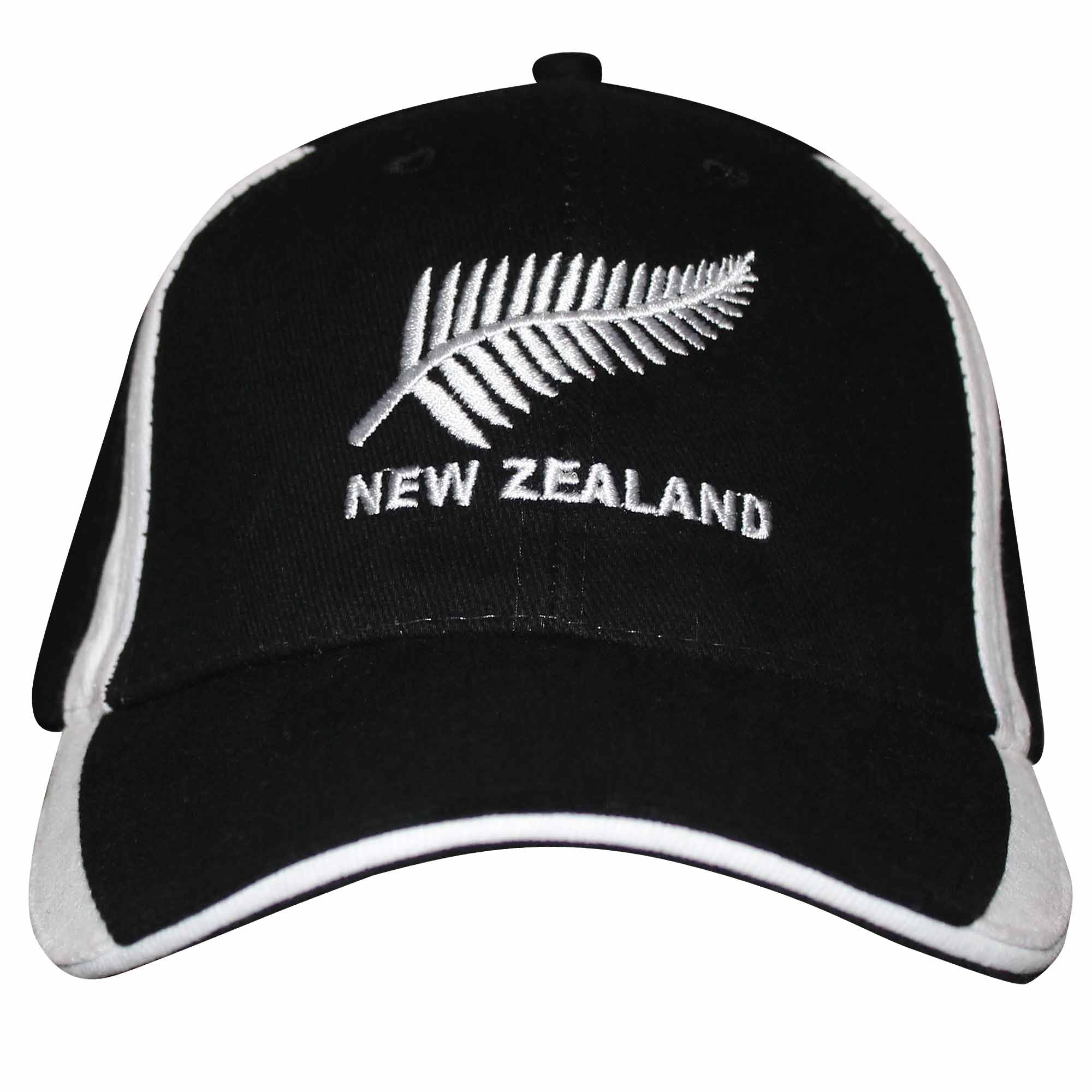 GIFTS 4 ALL Unisex New Zealand Adults Sports Baseball Cap for Rugby or Soccer Fans, New Zealand Rugby Baseball Cap, New Zealand Fern Sports Cap Black