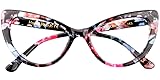 SOOLALA Womens Oversized Fashion Cat Eye Eyeglasses