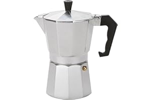 Maison Sucasa Stove Top Coffee Maker, Espresso, for Gas or Electric Stovetop, 1000 milliliters, Aluminum, Silver