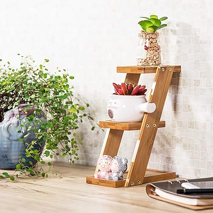 Puesto de plantas Mini soporte de flores de escritorio, soporte de ...