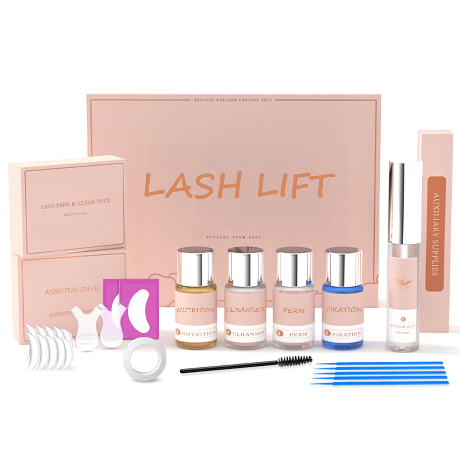 Lash Lift Kit - Eyelash Perm Kit - Lash Curling Eyelash Extension Set - Semi-Permanent Curling Lifting Perming Wave Suitable for Home Use
