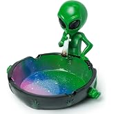 Auhafaly Gifts Alien Smoking Ashtray, 4 inches, Multicolor