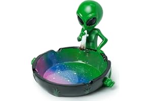 Auhafaly Gifts Alien Smoking Ashtray, 4 inches, Multicolor