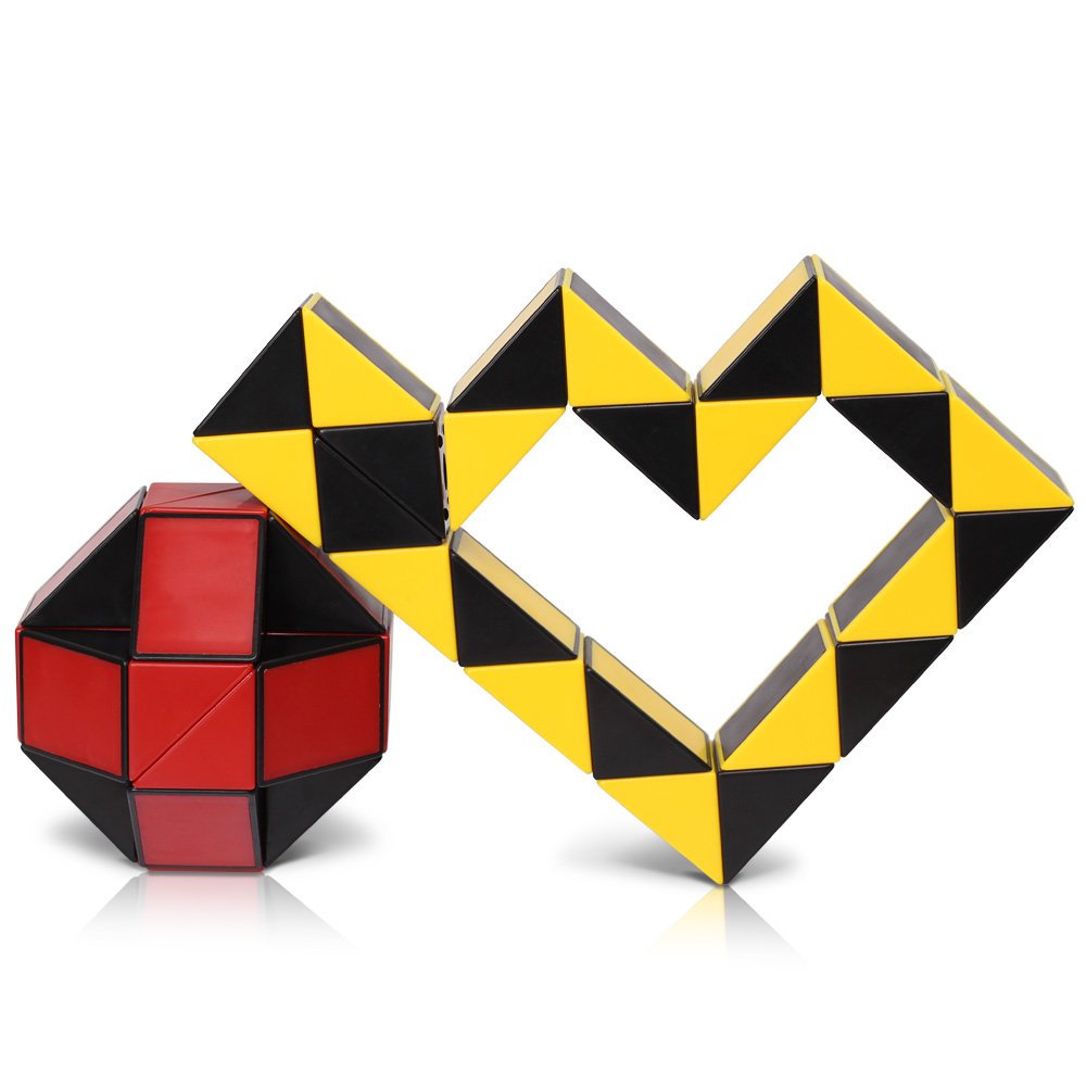 Snake Speed Cube Puzzle Fidget Cube Toy 2PCS Twisty Puzzle Twist Magic Ruler Cube Christmas Gifts Stocking Stuffers Easter Basket fillers
