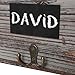 MyGift 31 Inch Chalkboard Labels Rustic Brown Torched Wood Finish Wall Mounted Coat Hooks Hanger Rack