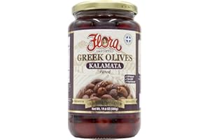 FLORA FINE FOODS Flora Foods Kalamata Olives Pitted | 19.6 oz (580ml) | Imported | All Natural | Non GMO | Fresh Harvest