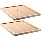 DoubleFill 2 Pcs Beehive Inner Cover for 10 Frame Hive Box Cover with Feeding Hole Beehive Insulation Ventilation Inner Cover for Beekeeping Tool
