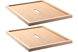 DoubleFill 2 Pcs Beehive Inner Cover for 10 Frame Hive Box Cover with Feeding Hole Beehive Insulation Ventilation Inner Cover for Beekeeping Tool