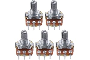 AllGIFT 5pcs Top Adjustment Split Knurled Shaft Potentiometer Pot B50K 50K Ohm