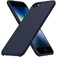 ORNARTO Designed for iPhone SE Case 3rd/2nd Gen/2022/2020, for iPhone 7/8 Case, Liquid Silicone Case with Open Bottom, Soft Gel Rubber Case Cover for iPhone SE 4.7 inch - Midnight Blue