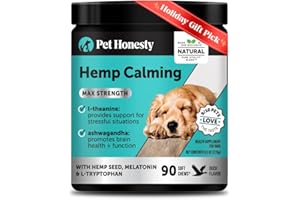 PET HONESTY Natural Hemp Calming Chews for Dogs Maximum Strength - Hemp & Melatonin for Occasional Anxiousness - Calming Aid Supplement with Valerian Root - Stress, Separation & Thunder Support - (Duck 90 Ct)