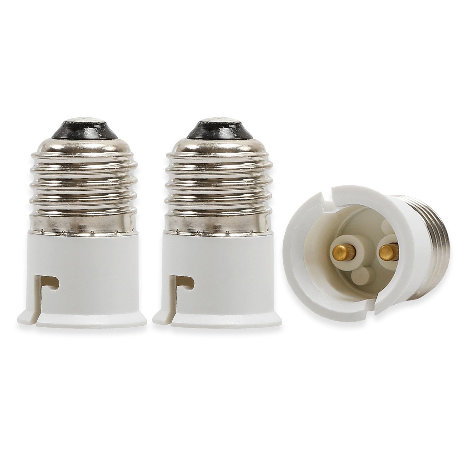 FINELED E27 to B22 Base Converter Adaptor, E27 Edison to B22 Bayone Lamp Socket Converter (White)