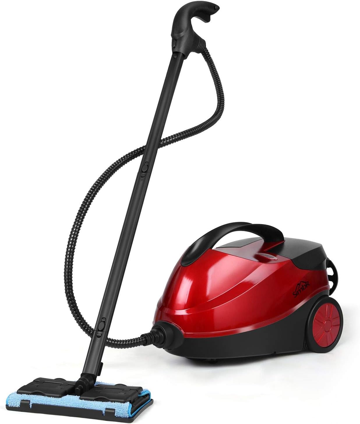 SIMBR Dampfreiniger mit Bügeleisen 2000W Dampfsauger Dampfmop Dampfwischer Teppiche und Boden, mit 17 Zubehörteilen, Keine Saugfunktion, für laminat polster testsieger fliesen, Fenster, Couch