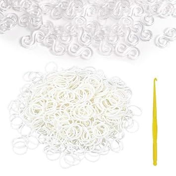 600pcs White Rubber Bands Refill 480pcs S Clip Loom Hook For Loom Rubber Band Knitting Loom Hook Tool Loom Kit Diy Rubber Band Bracelet Woven S Clips 600pcs White Rubber Bands Refill 480pcs S Clip Loom Hook For Loom Rubber Band Knitting Loom Hook Tool Loom Kit Diy Rubber Band Bracelet Woven S Clips