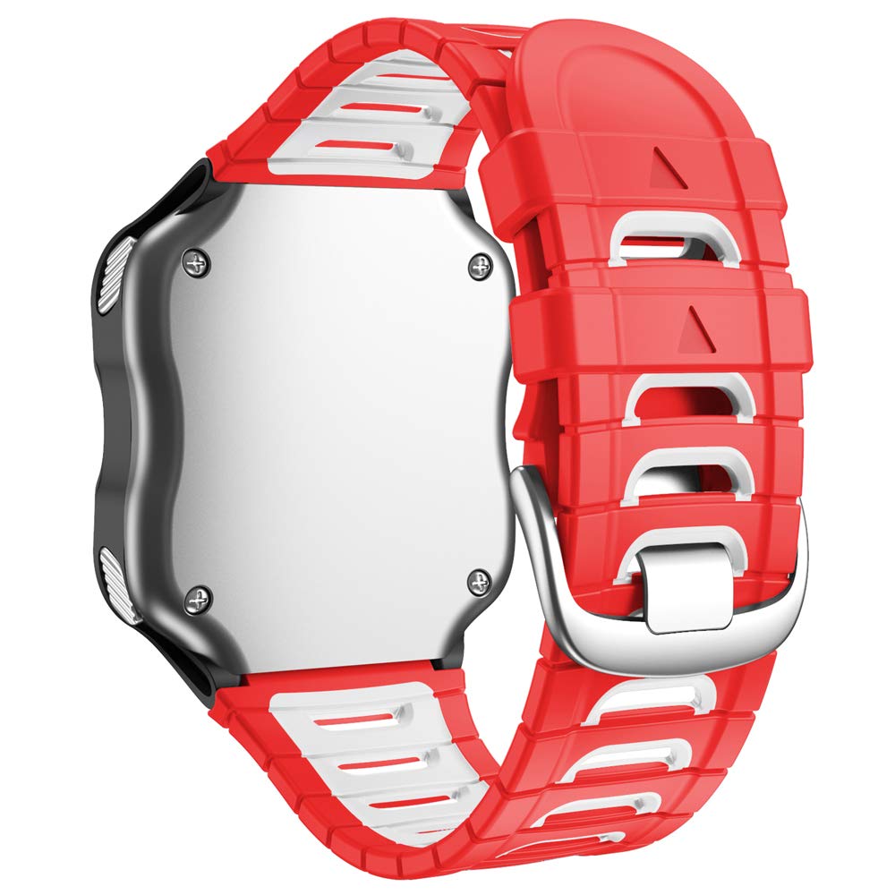 WIIKAI Replacement Watch Strap Bands,Compatible for Garmin Forerunner 920XT,Silicone Watch Band.(Red white)