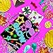 Birthday Galore Glow Light Neon 8.5 x 11 Inch Drawstring Goodie Bags For Party Favors - 10 Pack of Candy Treat Bags - Boys and Girls Kids Birthday Party Decorations