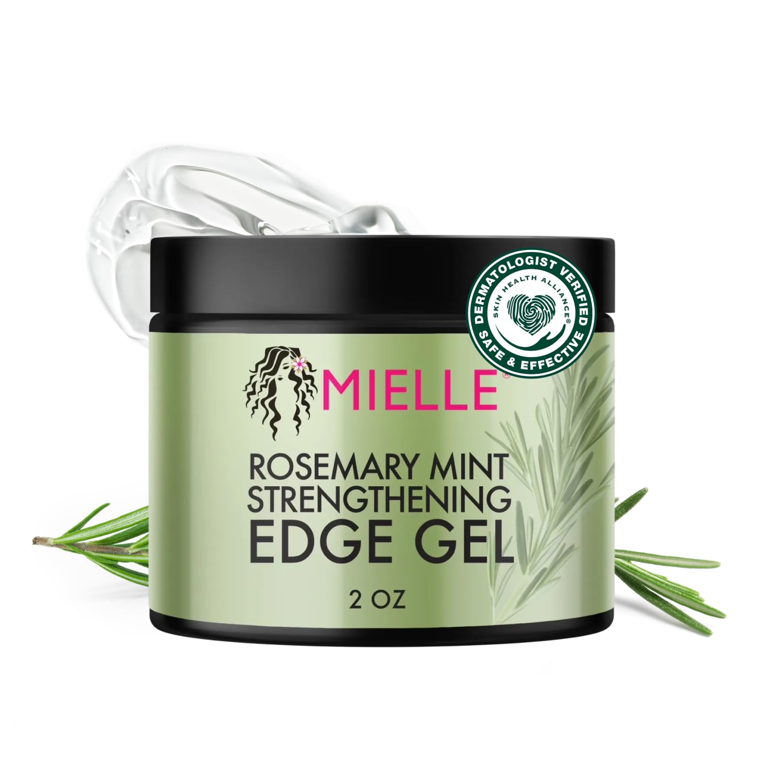 Mielle Rosemary Mint Strengthening Edge Gel For Sleeking And Taming Hair, 57 g, White