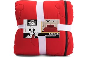 Jay Franco & Sons, Inc. Mickey Mouse Quilt and Sham Set, Twin Size, Red