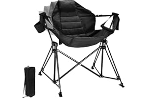 FREETOUR Hammock Camping Chair Folding 350lbs Foldable Portable Rocking Chairs for Adults Outside Swinging Camp with Stand Lawn Garden Hanging Outdoor