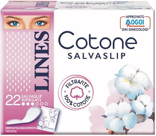 Cotone Lines Bio Assorbenti Proteggislip Ripiegati Confezione Da 22 Pezzi Amazon It Salute E Cura Della Persona