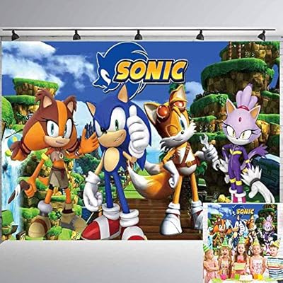 Sonic Backdrop Boy Birthday Baby Shower Boom Hedgehog 1st Party Banner Photography Background Amazon Com Au Electronics