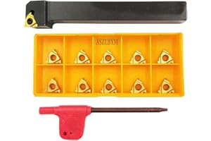 1/2" CNC Lathe Carbide Indexable Threading Turning Tool Holder SER1212H11 with 10PCS 11ER A60 BP010 Indexable Carbide Turning