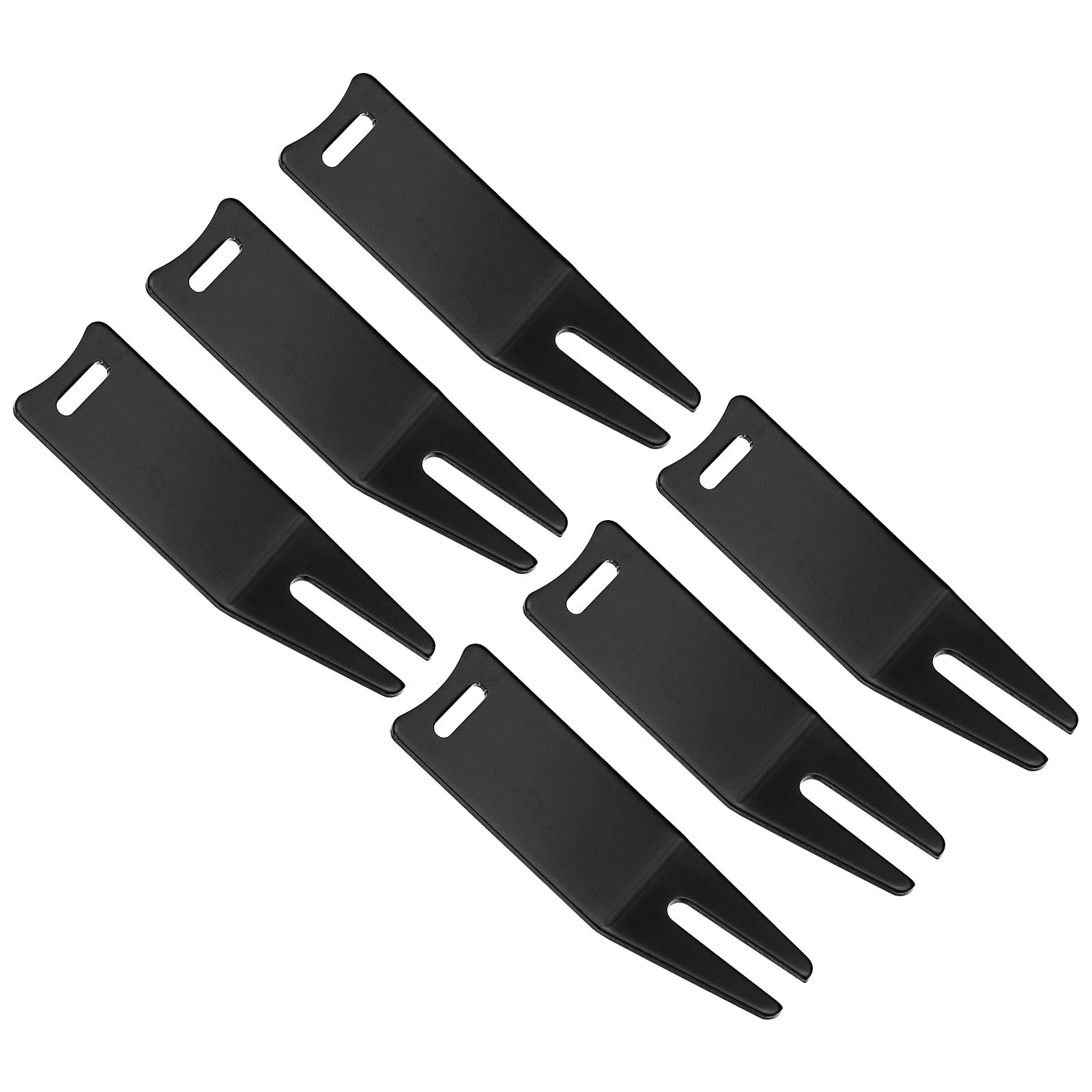 PATIKIL Metal Bending Golf Divot Repair Tool, 6 Pack Golf Divot Tool Curved Spit Golf Green Divot Fork Ball Mark Repair Tool for Golf Golfer Repairing, Black