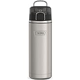 THERMOS ICON SERIES, Stainless Steel Water Bottle with Spout - 24 Ounce, Matte Stainless Steel - Vacuum Insulated Water Bottle with Lid