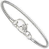 RUBYCA 10pcs 20cm Snake Chain 18KGP Silver Plated Charm Bracelet European Bead Lobster Heart Clasp