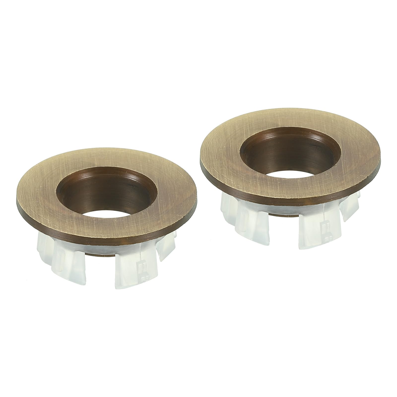 PATIKIL Overflow Ring, 2Pcs Sink Round Cover Basin Trim Brass Insert in Hole Round Caps for Kitchen Bathroom, Bronze