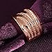 Elegant Women D¨¦cor Xmas Gift new classical rose gold plated spin white CZ filled copper ring size 8