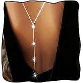 JEWEKY Long Back Neclace for Backless Dress Silver Back Chain Neclaces for Women