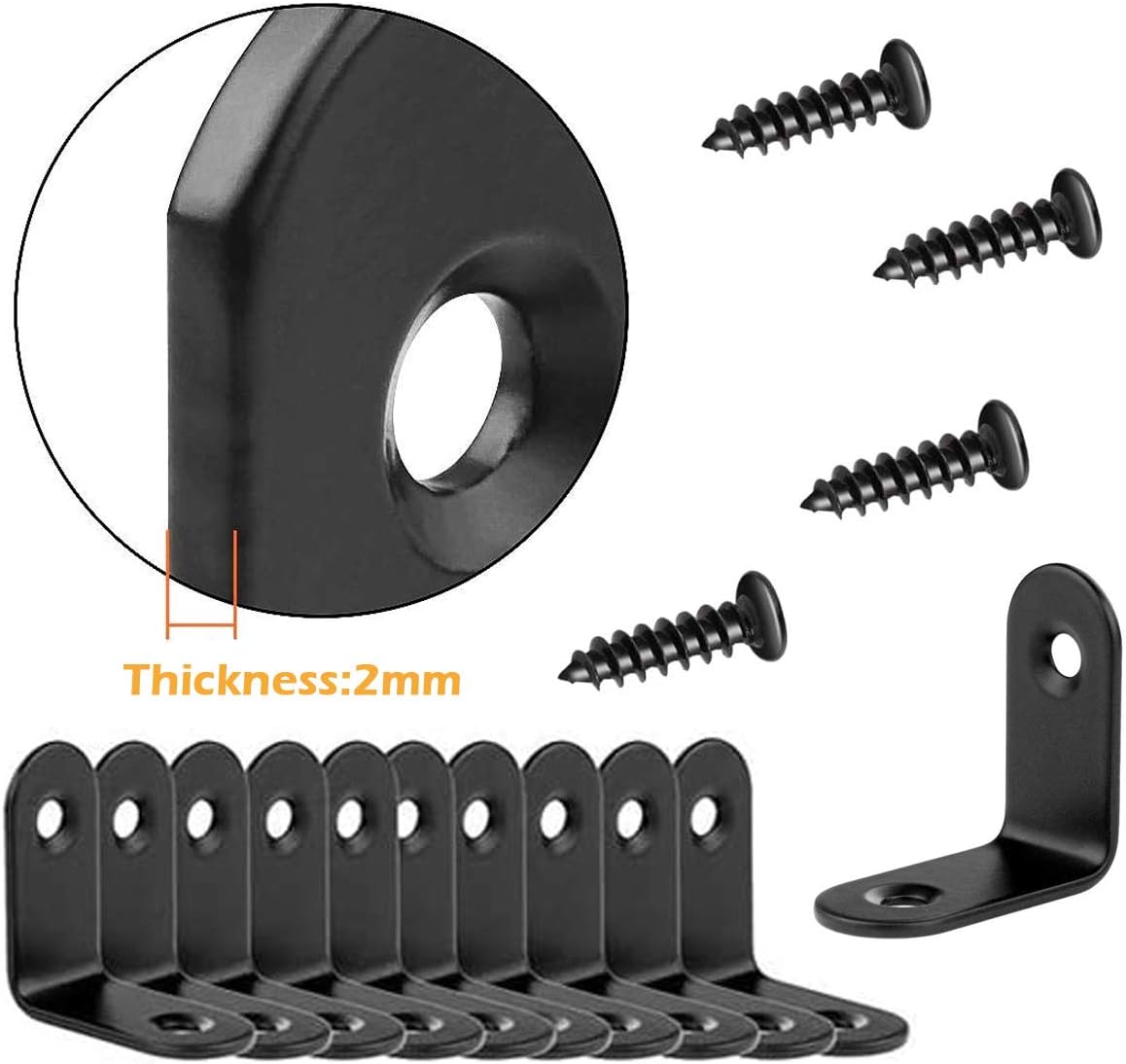 Ssl Brackets 20 Pcs Black Corner Brackets,Stainless Steel 90 Degree Angle L Shape ...
