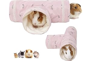ABLAZEZAI Hamster Tunnel Toy, Rat Hideout Tunnel Tube, Small Mini Pets Collapsible House for Baby Guinea Pig Mouse Mice Hedgehog (Pink)