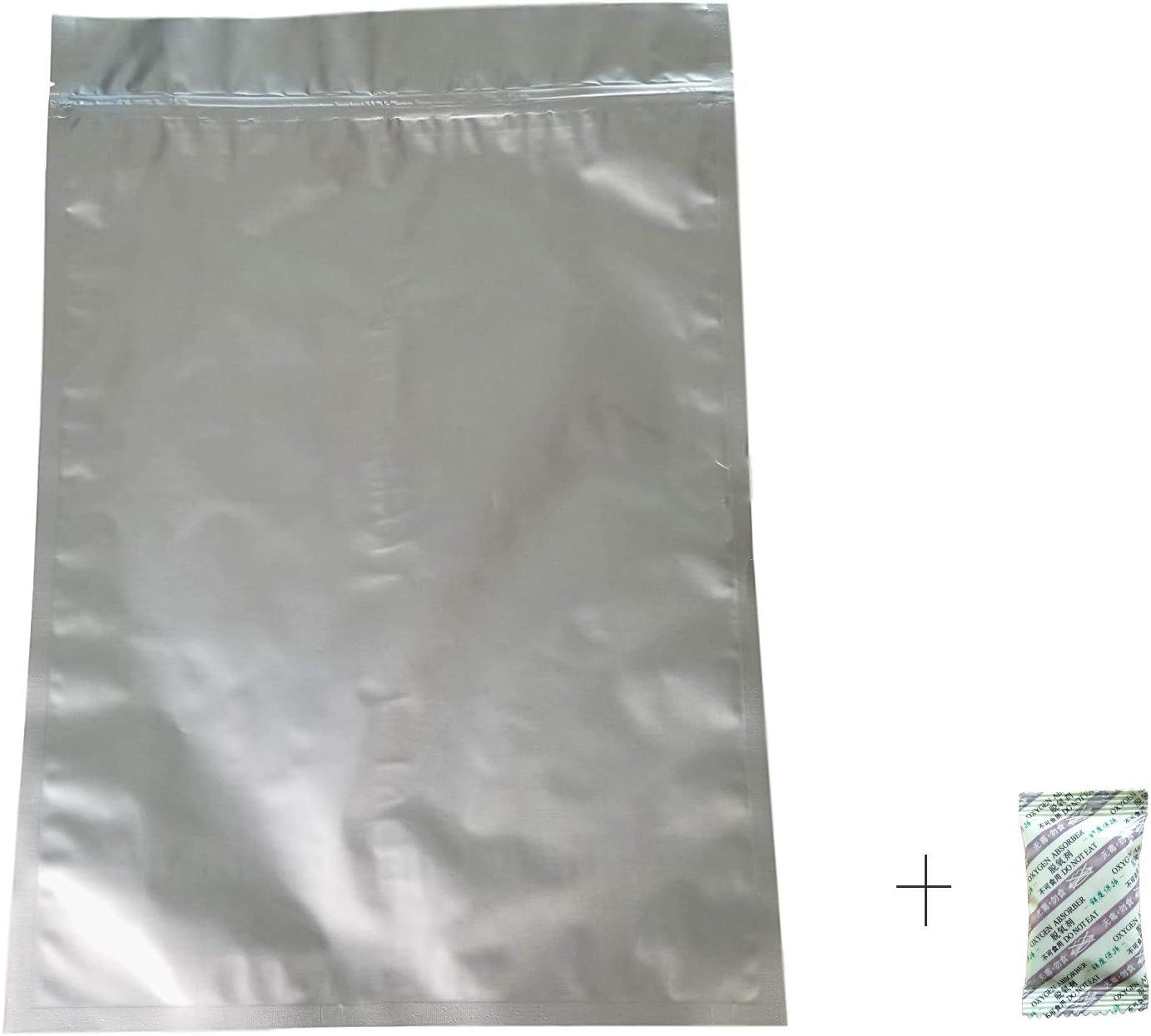 30-1 Gallon Ziplock Mylar Bags, Wosoova Resealable Food Pouches Zipper Bags and 800cc Oxy-Sorb Oxygen Absorbers for Dried Dehydrated and Long Term Food Storage, 9.5-Inch by 14.5-Inch