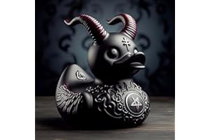 NOCITTA-Punk Duck Goth Resin Duck, Halloween Resin Ducks Decoraction, Novelty Duck Ornaments, The 80's Punk Duck, Dark Satanic Duck Gothic Gifts (Satanic Duck)