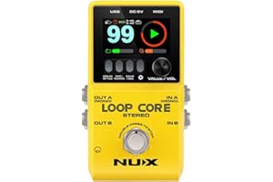 Nux Loop Core Guitar Effect Pedal Looper 6 Hours Recording Time, 99 User Memories, Drum Patterns with Tap Tempo
