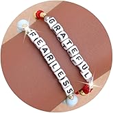 Agriajun Initial Colorful Beaded Stretch Bracelets Set for Women, Handmade Stackable Little Word Bracelet Fashion Accessories Jewelry Gift