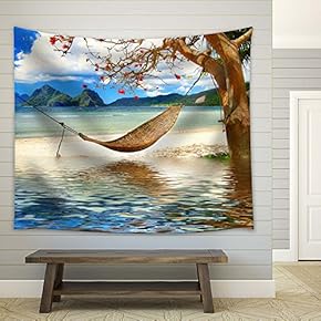 Seaside Hammock - Fabric Tapestry, Home Decor - 51x60 inches