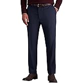 J.M. Haggar Mens 4-Way Stretch Straight Fit Flat Front Dress Pant