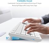 LeadsaiL Wireless Keyboard and Mouse Set 2.4GHz UK Full Size 12 Shortcuts White view 4