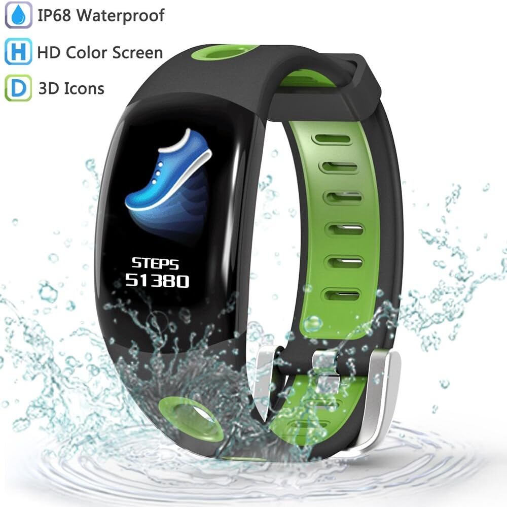 DM58 fitness trackerWaterproof for Swimming,Evershop Waterproof Fitness Tracker Watch, Activity Tracker with Heart Rate Monitor,Calorie Counter Sleep Monitor for Women Men Green