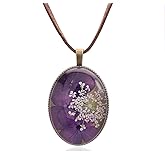 Aliravine Vintage Real Flower Necklace for Women, Handmade Resin Pendant, Elegant and Unique, Meaningful Gift for Christmas, Mother’s Day or Any Special Occasion - Adjustable