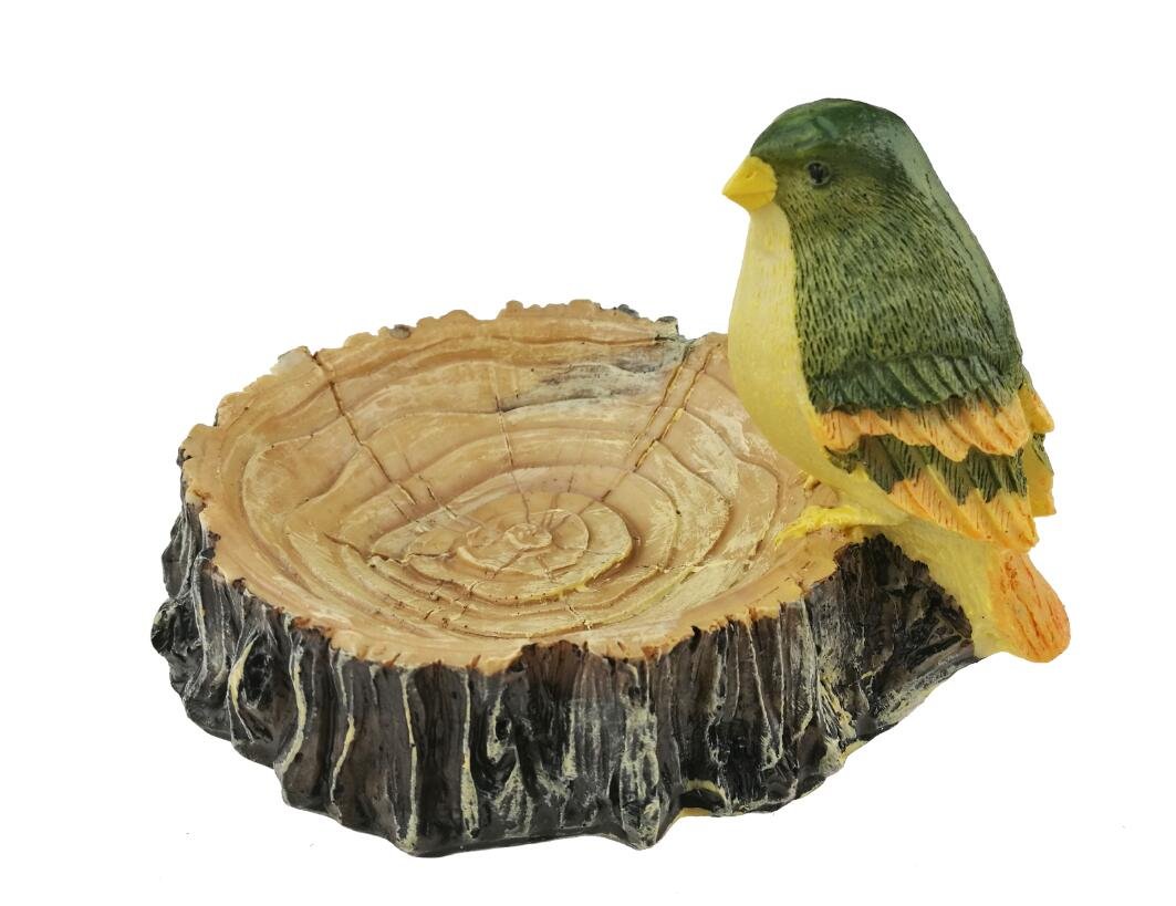 Winterworm Handmade Cute Little Bird and Stump Resin Ashtray Cigar Cigarette Little Things Storage for Home Decoration Birthday Christmas Housewarming Gift