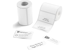 NIIMBOT Labels, 2 Rolls Refill Thermal Label for Label Maker B1/B21/B21Pro/B3S/B31/K3, Waterproof, Oil-Proof and Tear-Proof Sticker Labels, 2'' x 0.6''x2(50x15mmx2) White